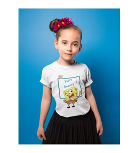 Süngerbob You Are Amazing ! Yazılı Unisex Çizgi Film Çocuk Tişört (1-12 Yaş)