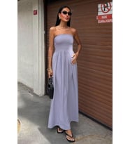 Göğsü Gipeli Straplez Elbise 2878