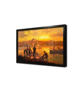Günbatımı İstanbul Çerçeveli Mdf Tablo
