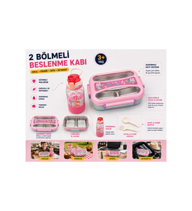 Paslanmaz Çelik 2 Bölmeli Sızdırmaz Yemek Kabı 1000+550ML