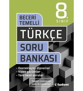 8. Sınıf Türkçe Beceri Temelli Soru Bankası Tudem Yayınları