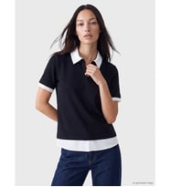 LCW EVERYDAY Siyah Polo Yaka Kadın Tişört