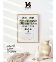 Stüdyo 14 Kalbime Sığdırdım Seni - 27 Fotoğraflı Kişiye Özel Çerçeveli Kolaj Anı Tablosu -Sevgiliye -Arkadaşa Hediye