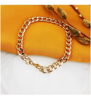 Altın Kaplama Kadın Kalın Zincir Choker Kolye (Sarı)
