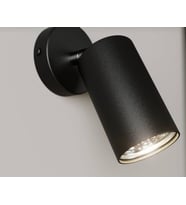 Mylights Demet Habek Panasonic Gün İsigi Ampullü Paslanmaz Siyah Gövde Led Aplik Led Spot Hareketli Başlık Tekli Siyah