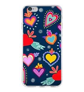 PrintiFy Apple  iPhone 6 Plus ile Uyumlu 1mm Slim Fit Retro Renkler 3 Baskılı Şeffaf  Kılıf