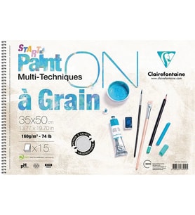 ESMO PD 966450 CLAIREFONTAINE PAINT-ON A GRAIN START 35x50cm SPİRALLİ ÇOK AMAÇLI ÇİZİM BLOK 160gr 15