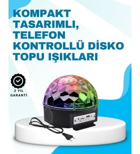 Bluetooth Bağlantılı Renkli Masaüstü Disko Topu Işık Gösterisi