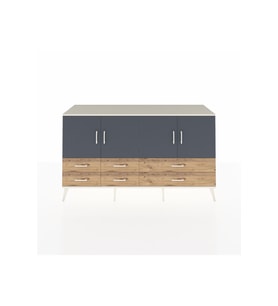 Kronos Konsol 6 Raflı 6 Çekmeceli 4 Kapaklı 176x59x99 Aytaşı-Antrasit/Çam
