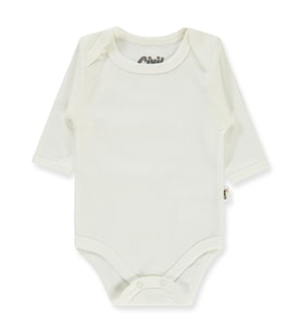Civil Baby Düz Uzun Kol 3-9 Ay Çıtçıtlı Badi - Beyaz
