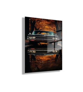 Temperli Cam Tablo Nostalji Chevrolet Araba Fotoğrafı