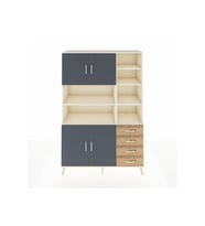 Hyperion Dolap 9 Raflı 4 Çekmeceli 4 Kapaklı 132x44x195 Aytaşı-Antrasit/Çam