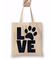 Love Dog Pug Cat Kedi Köpek Bez Çanta Uzun Saplı