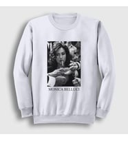 Presmono Unisex Beyaz Smoke Monica Belluci Sweatshirt 412222tt (Beyaz)
