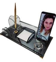 Kristal Masaüstü Kalemli isimlik Ofis Makam Hediyesi M530 fume GOLD