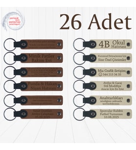 A Kahve & Sütlü Kahve, Matematik Öğretmeninden Karne Anısı, 26’lı Set, İsim Yazılabilen Anahtarlık