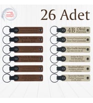 A Kahve & Sütlü Kahve, Matematik Öğretmeninden Karne Anısı, 26’lı Set, İsim Yazılabilen Anahtarlık