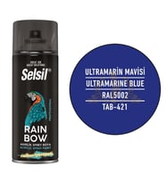 Selsil Rainbow Akrilik Sprey Boya ULTRAMARİN MAVİ 400 ml. - RAL5002
