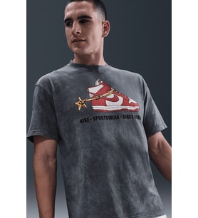 Nike Sportswear M90 Vintage Stirrup Loose Fit T-Shirt Baskılı Erkek Bol Kesim Tişört Antrasit