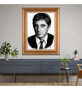 Altın Paspartulu Çerçeveli Tablo CV204 (Gold)
