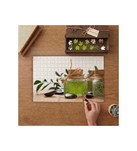 Doğal Yağlar- Spa- Terapi Tasarımı 240 parça Ahşap Puzzle Ahşap Kutuda MP00861
