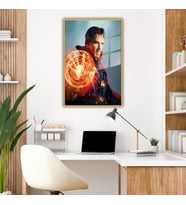 Metal Çerçeveli Temperli Cam Tablo Film Karakteri Doktor Strange (Gold)