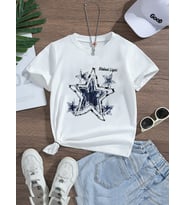 Unisex Eteinal Light Baskılı PamukluTshirt (A.Beyaz)