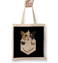 Cute Kitty In Pocket for Cat & Kitten Lovers Bez Çanta Uzun Saplı