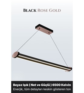 Mira Rose Gold Lineer LED Sarkıt Avize – Kumandalı Dim Edilebilir – Aşağı Işık