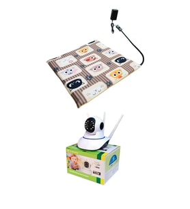 Evcil Hayvan İzleme Güvenlik Kamerası ve Isıtıcılı Kedi Köpek minderi set 45cmx45cmx5cm