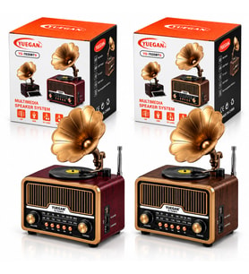 Lunaev Solar Şarjlı Retro Gramofon Radyo – Bluetooth YG-7020BTS