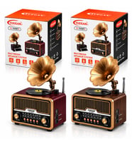 Lunaev Solar Şarjlı Retro Gramofon Radyo – Bluetooth YG-7020BTS