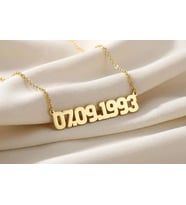 Kişiye Özel 925 Ayar Gümüş Minimal Tarih Kolye Sevgililer Günü Hediye Takı (Gold)