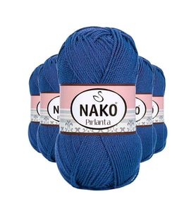 5 Adet Pırlanta Amigurumi El Örgü İpi Yünü Koyu Mavi 10084