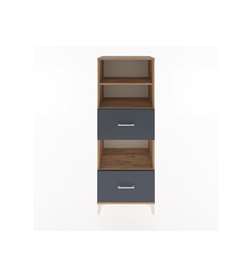 Hyperion Dolap 3 Raflı 2 Çekmeceli 60x44x163 Çam-Antrasit