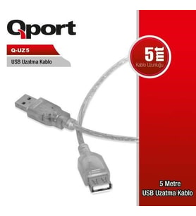 QPORT 5metre Q-UZ5 USB 2.0 Uzatma Kablosu