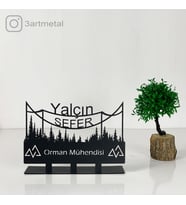 Orman Mühendisi Masaüstü isimlik - Kişiye Özel Metal İsimlik - Hediye Ofis İsimlik