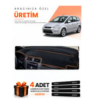 FORD C-MAX (2003-2010) UZUN KAPAKLI Uyumlu Torpido Koruma Örtüsü Oto Kılıfı - Siyah Kahverengi