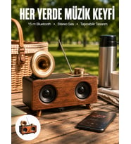 Bluetooth Hoparlör Ahşap Klasik Retro Gramofon Bluetooth Müzik Kutusu