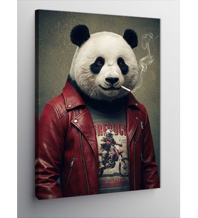Kanvas Tablo Rock Panda ve Şehir Modası