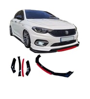Ön Tampon Eki Universal Ön Lip Fiat Egea Uyumlu Ön Karlık Siyah-Kırmızı