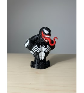 Venom Büst Figür - 12 cm Çok Renkli 3D Baskı Marvel Örümcek Adam Düşmanı Biblo