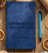 Kişiye Özel Doğum Günün Kutlu Olsun Defter Doğum Günü Hediyesi (Mavi)