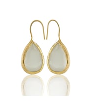 Kadir Jewellery 22 Ayar Altın Kaplama Damla Taşlı Küpe -El İşçiliği Ve Hipoalerjenik Küpe
