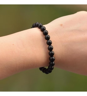 Mat Obsidyen Taşı Bileklik - 8 mm