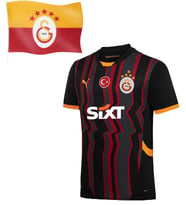 Galatasaray Orijinal 24/25 5 Yıldızlı Alternatif Forma 5 Yıldızlı Elde Sallama Bayrak Hediyeli (Bordo)