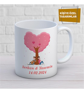 Kişiye Özel İsim Yazılabilir Sevgi Temalı Kupa Bardak