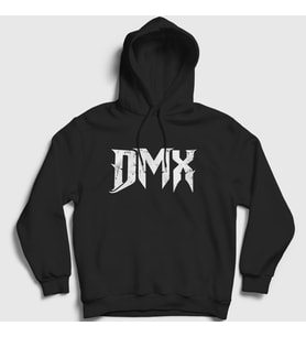 Presmono Unisex Beyaz Logo Dmx Kapüşonlu Sweatshirt 225280tt (Siyah)
