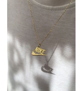 Kişiye Özel 925 Ayar Gümüş Nike Kolye (Gold)