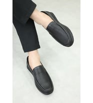 Hakiki Deri  Erkek Casual Ayakkabı 126MA001 (Siyah)